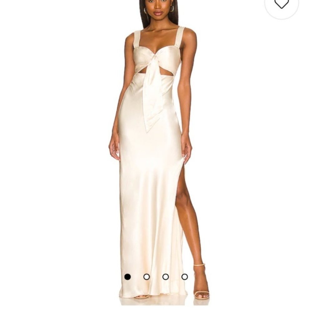 Shona Joy Bow Tie Maxi Dress in Cream